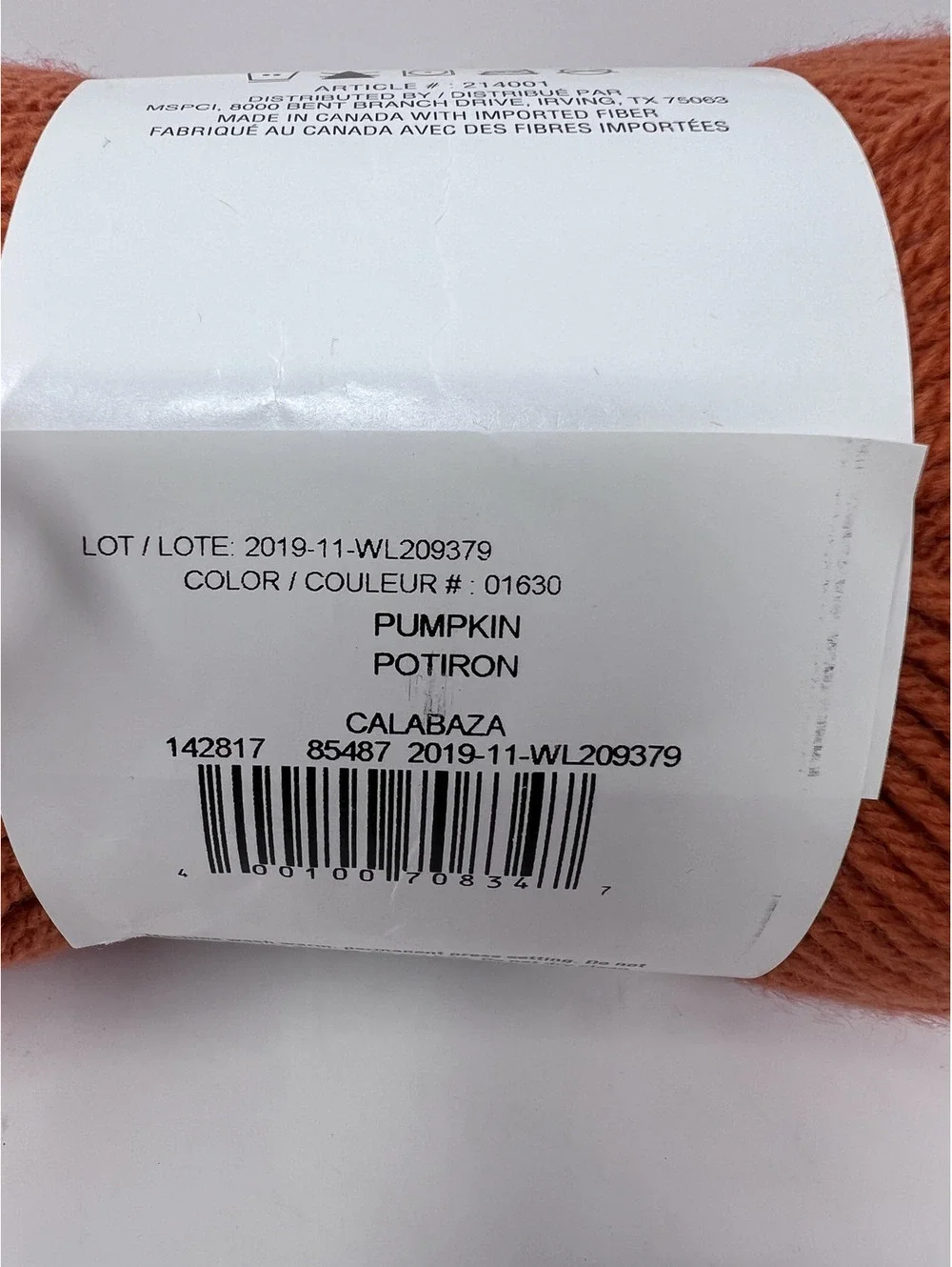 Impeccable Pumpkin Color Acrylic Yarn 3 Balls 4.5 oz Each